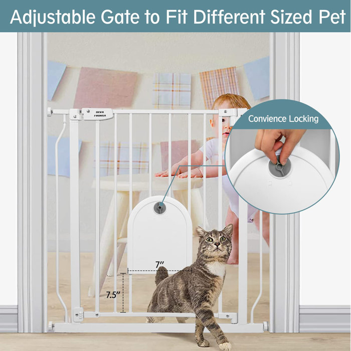 DEVA FRONSA Baby Gate With Cat Door Reviews Wayfair   Baby Gate With Cat Door 